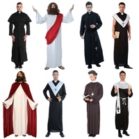 Costume de Jeune Fille Religieuse pour Halloween et Pâques, Accessoires de Performance, Tenue Unisexe Adulte pour COSPLAY, Prêtre, Pasteur, Missionnaire, Jésus