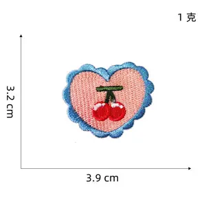New Color Cute Self Adhesive Iron On Wholesale Embroidered Heart Patches