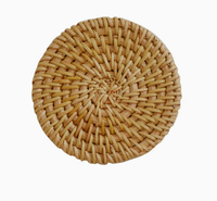 Assiette de présentation en rotin tressé à la main, set de table en rotin naturel résistant à la chaleur pour mariage, fête, maison, restaurant, décoration de table