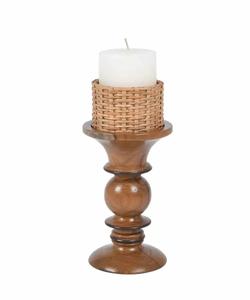 Porte-bougie décoratif en bois avec un design sculpté unique pour les événements de mariage, la décoration de la maison et les centres de table - Product Image 1