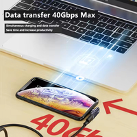 Adaptateur de conversion de données audio 8K magnétique JILIAN en alliage d'aluminium, nouveau, 40 Gbit/s, 100 W, USB-C femelle/mâle coudé