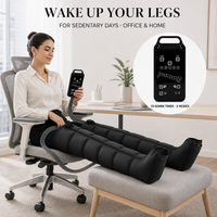 Masseur de jambes à compression d'air, 6 coussins d'air, enveloppement complet des jambes à 360 degrés, 23 niveaux de pression, 5 modes, contrôle des zones D1 D6
