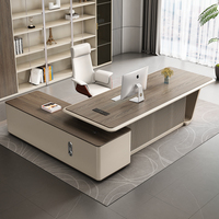 Bureau de Direction en Bois sur Mesure, Grand, Moderne et de Luxe, avec Chaise, Mobilier de Bureau Exécutif