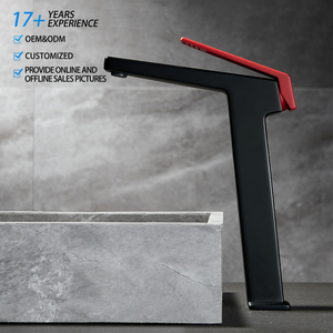 Robinet de salle de bain carré géométrique en laiton massif, <span class=keywords><strong>mitigeur</strong></span> à levier unique, robinet plat linéaire commercial, vente en gros - Product Image 1