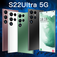 Teléfono inteligente S22Ultra 5G más vendido, 8GB + 256GB de almacenamiento, pantalla HD, SIM dual, sistema Android13, cámara de 108MP, conectividad LTE