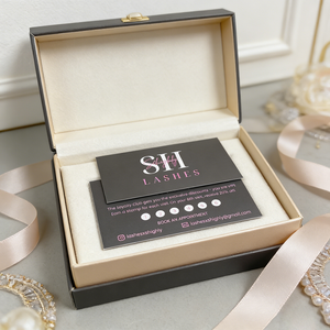 Cartes de fidélité personnalisées noires en gros avec tampon de récompense pour salons de beauté et artistes en extensions de cils - Product Image 4