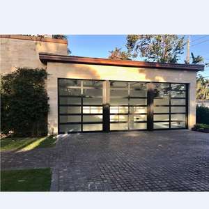 Portes <span class=keywords><strong>de</strong></span> <span class=keywords><strong>garage</strong></span> coulissantes automatiques modernes en aluminium et verre, transparentes, sectionnelles, étanches, pour usage commercial - Product Image 4