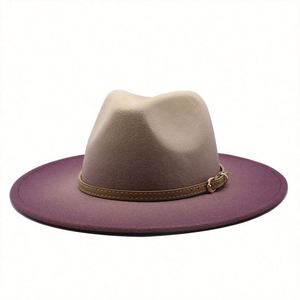 Sombreros Fedora Ombre en Oferta para Mujer, Primavera, Otoño, Invierno, Moda, Ala Ancha, Estampado, para Fiesta, Negocios, Casual, Aire Libre - Product Image 3