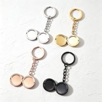 Ywyougang 4 kleuren effen ronde foto-medaillon sleutelhanger minimale blanco charme Valentijns sleutelaccessoire