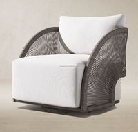 Fauteuil pivotant de jardin Sassanid OEM Courtyard Garden, résistant aux intempéries, en corde Pavona.