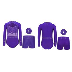 Traje de Gimnasia y Danza para Niñas de 6 a 16 Años, Leotardo con Pantalones Cortos y Accesorios para la Cabeza, para Clases de Danza, Entrenamiento, Actuaciones y Competencias - Product Image 3