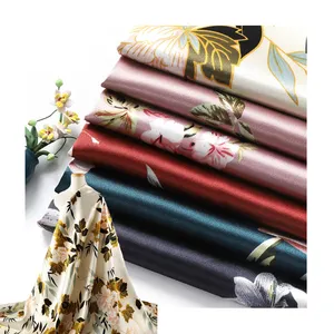 Woven Satin Fabric Digitally Printed Free Design Fabric For Summer Dress