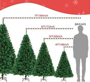 Vente en gros de décorations de Noël artificielles bon marché, arbres de Noël réalistes pré-éclairés à charnières de qualité supérieure - Product Image 3