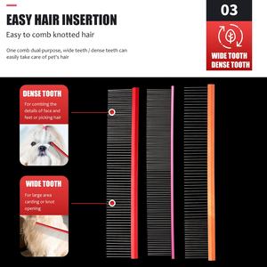 Pettine per pidocchi da toelettatura per cani in acciaio inossidabile con pettine per peli di gatto in metallo all'ingrosso della fabbrica - Product Image 5