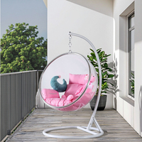 Meubles de maison, dernier design, chaise suspendue à bulles, chaise à bascule en aluminium d'extérieur, chaises à bulles en acrylique pour jardin
