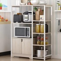 Étagère de cuisine en métal avec armoire de rangement, support pour micro-ondes et organisateur d'épices et de casseroles, idéale pour le dropshipping