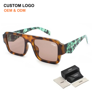 Vente en gros de lunettes de soleil carrées rétro pour hommes, nouvelle collection de créateurs, mode, unisexe, protection UV400, lunettes de soleil pour femmes et hommes, logo personnalisé - Product Image 1