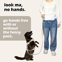 Laisse pour chien mains libres avec pochette pour téléphone, options d'attache multiples, poignée rembourrée, nylon durable et imperméable pour la marche et la course
