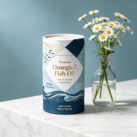 Tube en carton alimentaire personnalisé pour compléments alimentaires, capsules d'huile de poisson - Logo en feuille d'or