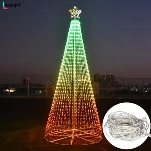 DC5V al aire libre direccionable ws2811 programable RGB Led Pixel Cadena de luces de Navidad/cortina de luz led para Decoración