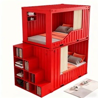 Lit superposé simple en fer forgé, empilable, style créatif et moderne, thème e-sport, avec rangement, pour hôtel, gîte, loft industriel