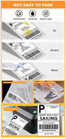 Étiquettes d'expédition pour supermarchés, adhésives thermiques, résistantes à l'huile, écologiques, 4''x6'', en rouleau, pour adresses postales et codes-barres, résistantes aux rayures
