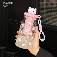 Lastic Waterfles Schattige appelvormige cartoon Kawaii fruitinfuser beker met zeef thee koude brouw fles voor school kantoor