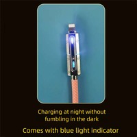 Câble USB tressé en nylon 4 en 1, charge rapide 100W PD, indicateur LED, câble de charge Type-C pour téléphone mobile, personnalisation possible