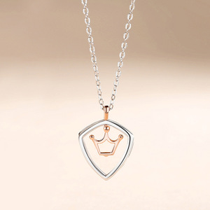 Colliers simples coréens S925 en argent princesse et <span class=keywords><strong>chevalier</strong></span> <span class=keywords><strong>Valentine</strong></span> Couple pour amoureux - Product Image 6
