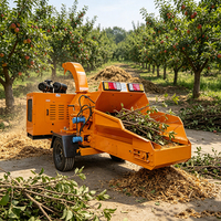 Broyeur de bois remorquable CE avec système hydraulique, broyeur de bois mobile, moteur à essence 20 CV pour la ferme, livraison gratuite
