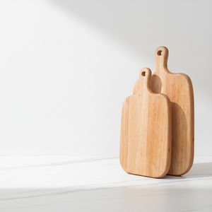 Assiettes rectangulaires en bois de caoutchouc personnalisées en gros avec poignées pour le pain, la pizza et les aliments pour bébés - Product Image 6