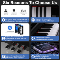 Free Sample Keyboard Musical Instruments Wholesale Professional Portable 88 Key Weighted Electronic Digital Piano With Pedal