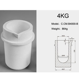 Crisol de Cerámica de Sílice Fundida de Cuarzo de Alta Pureza de 1 kg, 2 kg, 3 kg, 4 kg para Fundir Oro - Product Image 6