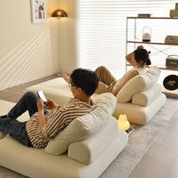 Rechteckiges Stoff-Schwamm-Sofabett Modernes Modulares Design Abnehmbares Einzelsitzkissen Komprimierbar Wohnzimmer