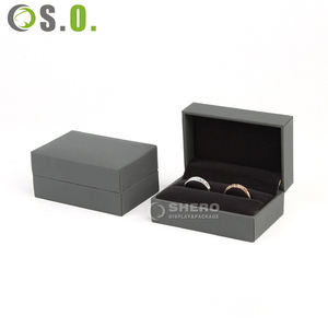 Caja de Regalo de Boda de Papel Imitación Cuero Gris de Alta Calidad al por Mayor, Caja de Joyería Personalizada para Empaque de Joyas - Product Image 1