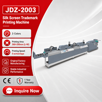 Imprimante automatique de rubans et d'étiquettes en sérigraphie JDZ-2003, 3 couleurs, alimentation par rouleau, machine d'impression sérigraphique pour étiquettes de vêtements