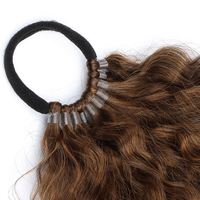 Extensions de queue de cheval en fibre haute température bouclée à la française, 18 pouces, 10 brins, avec bande élastique, sans perte de cheveux, vente en gros