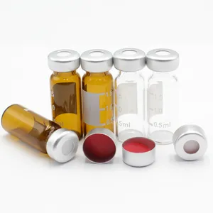 Frascos de HPLC de vidro transparente e âmbar para amostra grátis, frascos de 2ml para amostra automática, frascos de HPLC âmbar para uso em laboratório