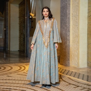 Jalabiya <span class=keywords><strong>de</strong></span> malla con lentejuelas bordadas y borlas, vestido <span class=keywords><strong>de</strong></span> noche largo, ropa islámica, talla grande, manga larga, venta al por mayor, personalizado - Product Image 2