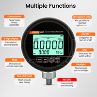Enregistreurs de données de pression industriels rechargeables en acier inoxydable Moray ME465PR OEM OBM avec écran LCD 5 chiffres et précision de 0,05 %