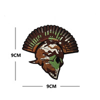 Insignia Táctica de Calavera de Camuflaje Bordada a Máquina para Casco de Piloto, Brazalete Táctico, Insignia Médica con Velcro