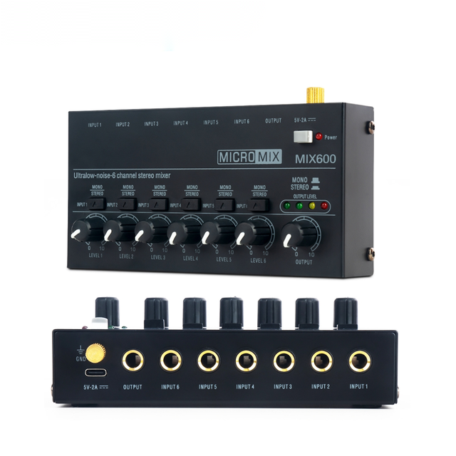 Professional Studio Monitor Recording Audio Interface 6 Channel Stereo Mixer with CE Certification