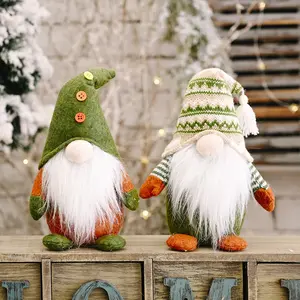 Gonks de Noël de 29cm avec chapeaux tricotés de couleur sac cadeau personnalisé fait à la main Gnomes décorations de table en peluche décorations de Noël