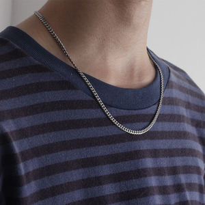 Esclusivo gioielli quotidiani da uomo collana a catena a maglia cubana in acciaio inossidabile lucidato a specchio <span class=keywords><strong>con</strong></span> larghezza 5mm <span class=keywords><strong>con</strong></span> parole personalizzate - Product Image 1