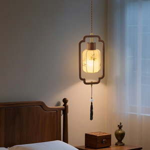 Nouveau style 2026 : Lustre esthétique, lampe antique <span class=keywords><strong>de</strong></span> style chinois en bois pour tête <span class=keywords><strong>de</strong></span> lit et petite escalier, lampe <span class=keywords><strong>de</strong></span> maître <span class=keywords><strong>de</strong></span> la maison. - Product Image 2