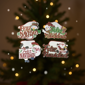 Homeera Pendant Aromatherapy Mixed Styles Glitter Embossed Christmas Tree Ornament Holiday Decoration - Product Image 2