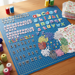 DIY Mini Embroidery Patches Alphabet Number - Hot Melt Glue For Keychains, Bags, Apparel | Multi-Style Color Options