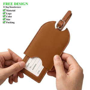 Étiquette de bagage minimaliste et polyvalente en PU, étiquette de dépose et d'embarquement, étiquette anti-perte pour valise - Product Image 1