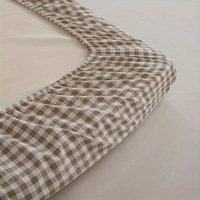 Parure de lit trois pièces en fibres synthétiques personnalisable, motif rayé vintage, drap-housse doux lavable en machine, pour l'exportation