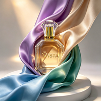 Flacon pulvérisateur carré en verre de luxe 50 ml avec design personnalisé, marquage à chaud et impression sérigraphique, pompe pulvérisatrice, type de scellage VISTA Brand
